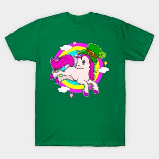 St Patricks Day Unicorn Leprechaun T-Shirt